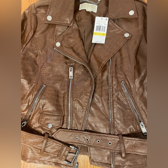 Micheal Kors Brown Leather Jacket - Picture 3 of 8